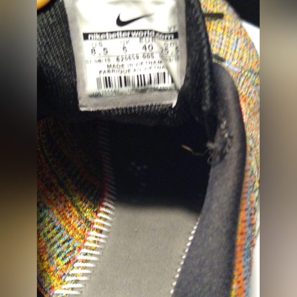 Nike Flyknit Air Max Multi-Color Chalk Blue Hyper Orange Women's Size 8.5 - Picture 4 of 8